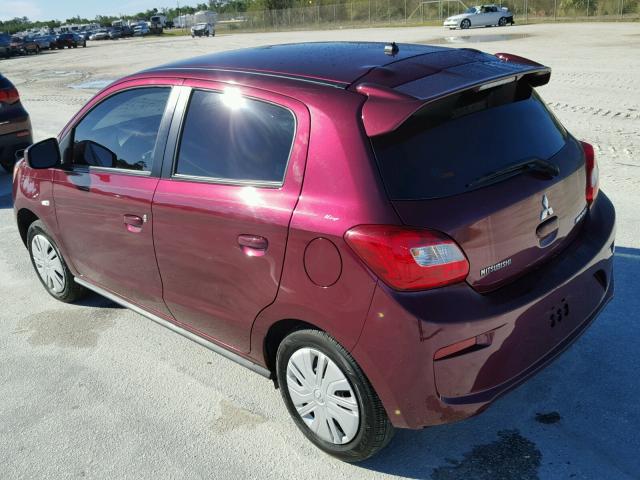 ML32A3HJ0HH009379 - 2017 MITSUBISHI MIRAGE ES BURGUNDY photo 3