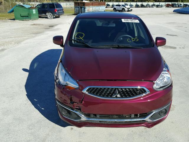 ML32A3HJ0HH009379 - 2017 MITSUBISHI MIRAGE ES BURGUNDY photo 9