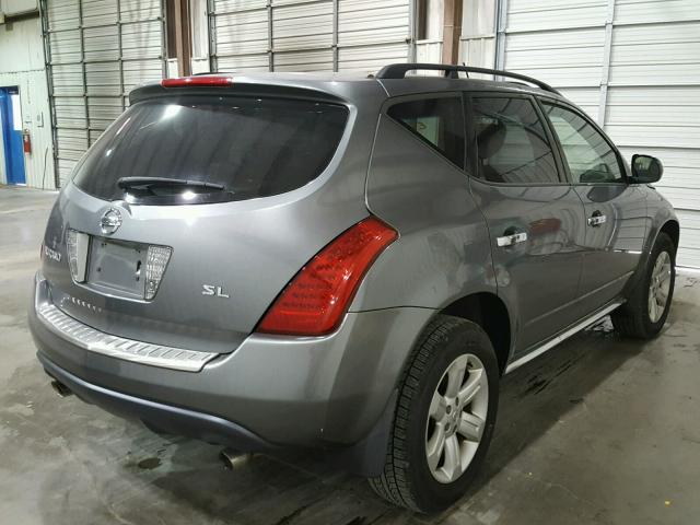 JN8AZ08T56W424079 - 2006 NISSAN MURANO SL GRAY photo 4