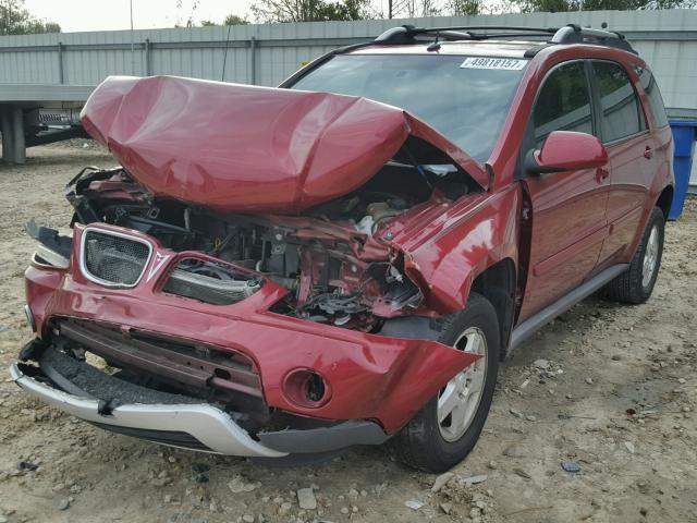 2CKDL63F766053346 - 2006 PONTIAC TORRENT RED photo 2