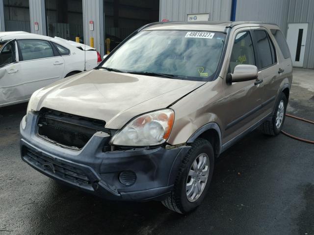 JHLRD78895C061306 - 2005 HONDA CR-V EX GOLD photo 2