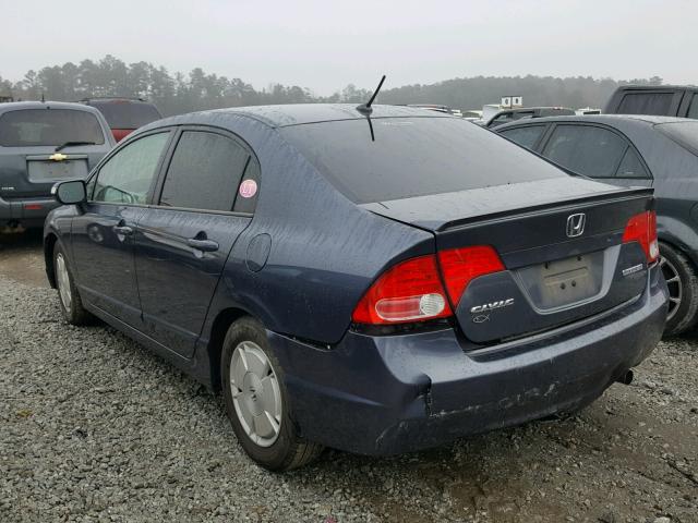 JHMFA36247S004762 - 2007 HONDA CIVIC HYBR BLUE photo 3