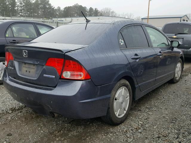 JHMFA36247S004762 - 2007 HONDA CIVIC HYBR BLUE photo 4