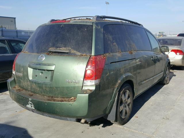 5N1BV28U34N306224 - 2004 NISSAN QUEST S GREEN photo 4