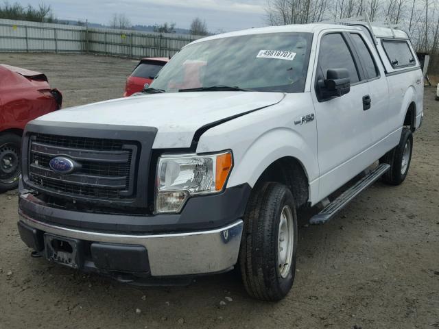 1FTEX1EM2EFD12389 - 2014 FORD F150 SUPER WHITE photo 2