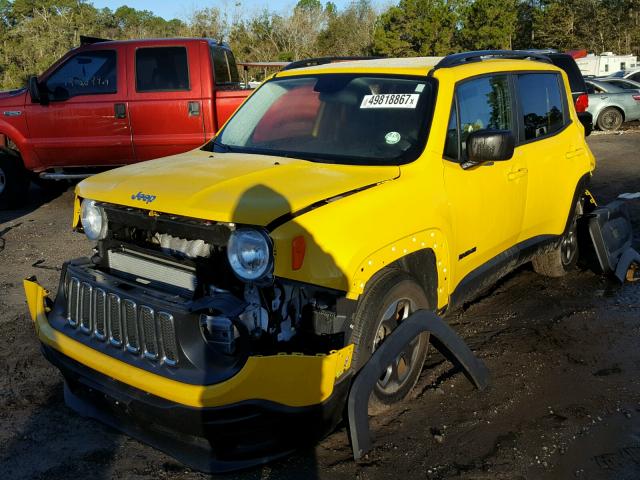 ZACCJAAT3GPE21630 - 2016 JEEP RENEGADE S YELLOW photo 2