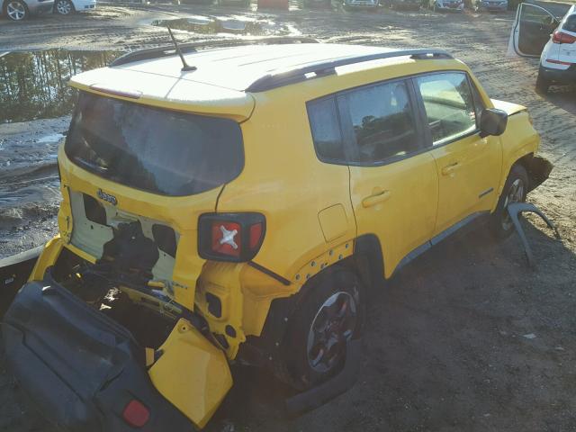 ZACCJAAT3GPE21630 - 2016 JEEP RENEGADE S YELLOW photo 4