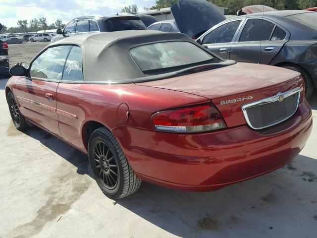 1C3EL55R74N281325 - 2004 CHRYSLER SEBRING LX BURGUNDY photo 3