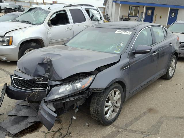 KNAGN4A63B5145451 - 2011 KIA OPTIMA EX CHARCOAL photo 2