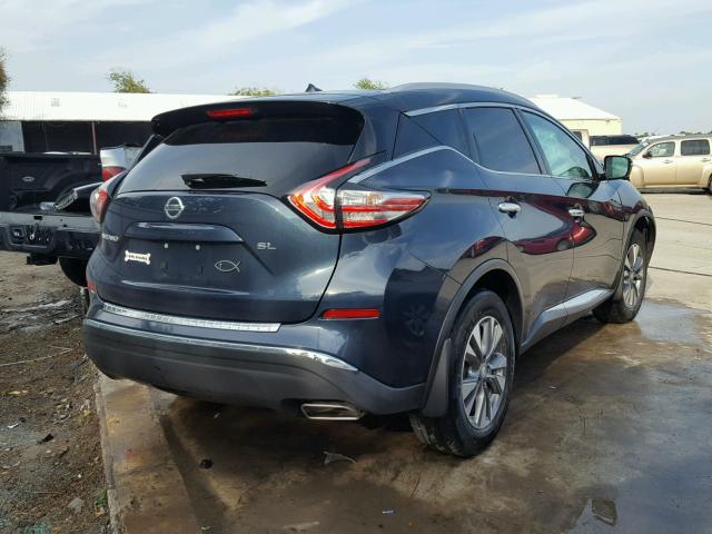 5N1AZ2MG3FN211424 - 2015 NISSAN MURANO S BLUE photo 4