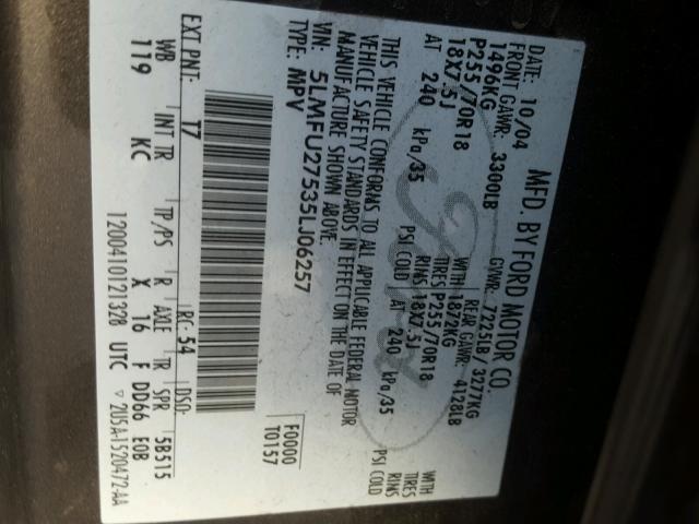 5LMFU27535LJ06257 - 2005 LINCOLN NAVIGATOR 黑色 照片 10