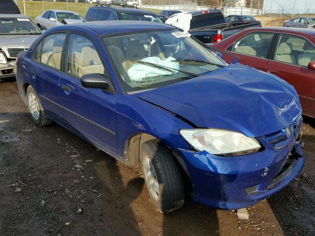 1HGES16305L015256 - 2005 HONDA CIVIC DX V BLUE photo 1