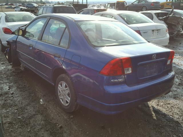 1HGES16305L015256 - 2005 HONDA CIVIC DX V BLUE photo 3