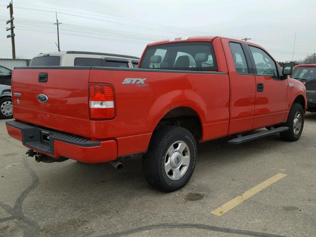 1FTRX14W34NA51296 - 2004 FORD F150 RED photo 4