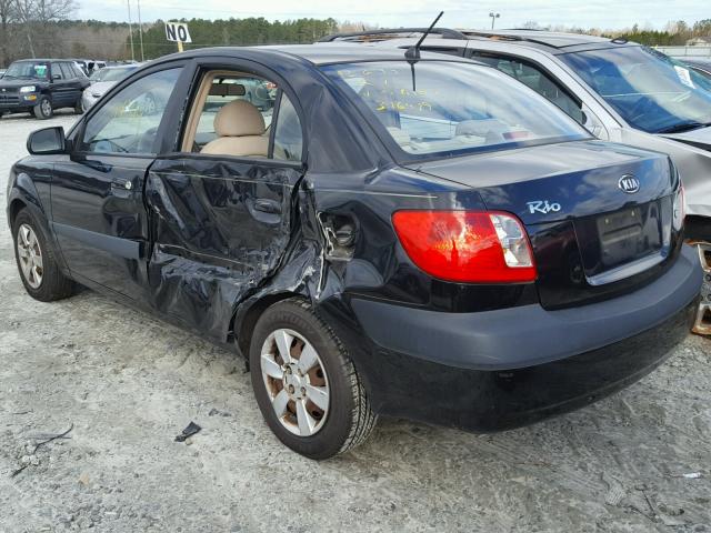 KNADE123566036107 - 2006 KIA RIO BLACK photo 3