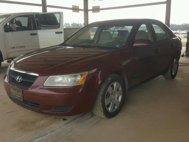 5NPET46C37H244633 - 2007 HYUNDAI SONATA GLS RED photo 2