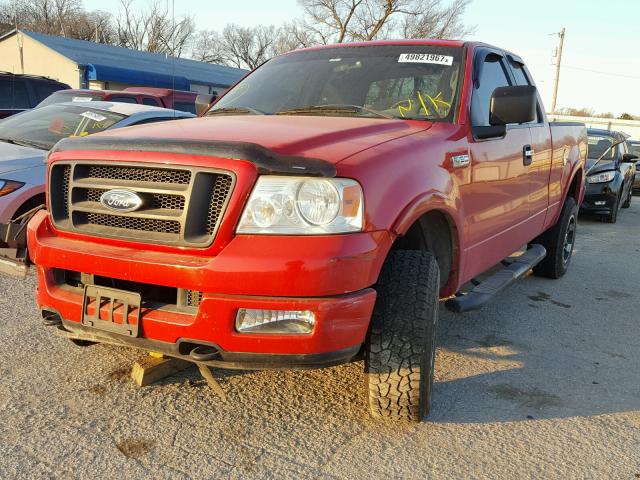 1FTRX14W15FB65907 - 2005 FORD F150 RED photo 2