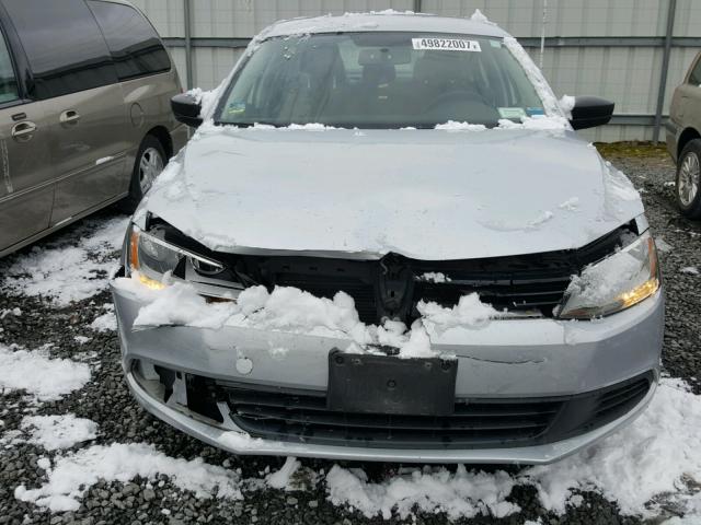 3VW2K7AJ3CM117962 - 2012 VOLKSWAGEN JETTA BASE SILVER photo 9