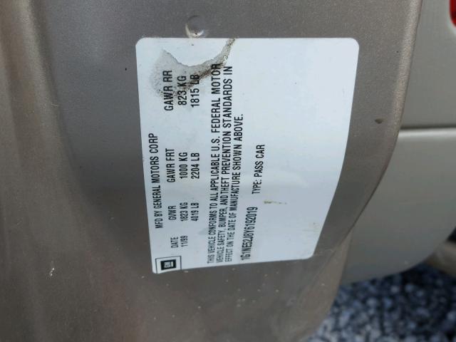 1G1NE52J8Y6192019 - 2000 CHEVROLET MALIBU LS ოქროსფერი ფოტო 10