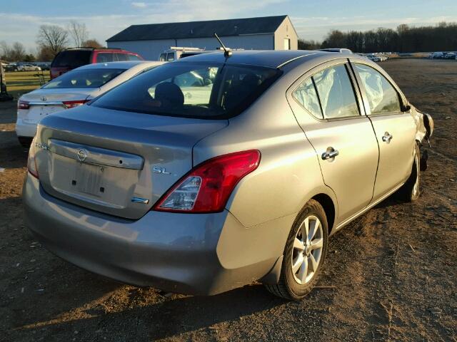 3N1CN7AP9CL924742 - 2012 NISSAN VERSA S GRAY photo 4