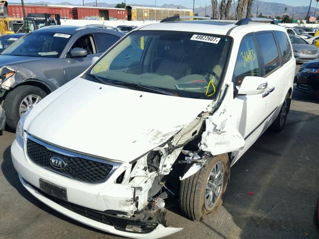 KNDMH4C70E6536560 - 2014 KIA SEDONA EX WHITE photo 2