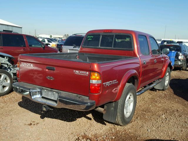 5TEGN92N93Z153915 - 2003 TOYOTA TACOMA DOU RED photo 4