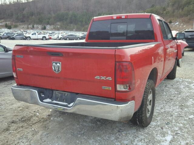 1D7RV1GP7BS673222 - 2011 DODGE RAM 1500 RED photo 4