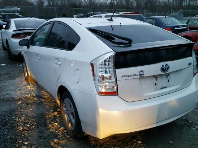 JTDKN3DU4B0329599 - 2011 TOYOTA PRIUS WHITE photo 3