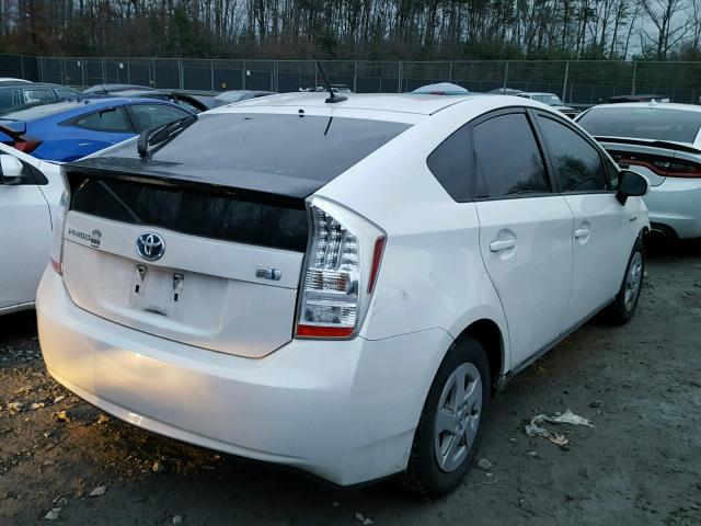 JTDKN3DU4B0329599 - 2011 TOYOTA PRIUS WHITE photo 4