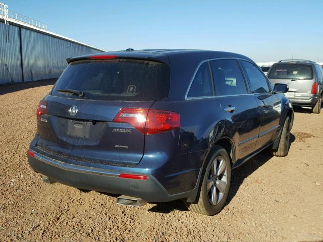 2HNYD2H66AH527124 - 2010 ACURA MDX TECHNO BLUE photo 4