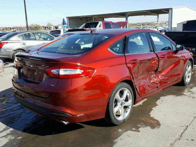 3FA6P0H7XER240810 - 2014 FORD FUSION SE BURGUNDY photo 4