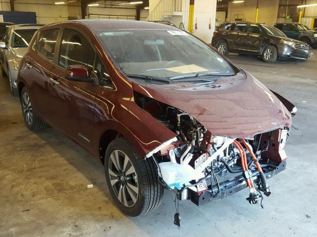 1N4BZ0CP9HC309084 - 2017 NISSAN LEAF S BURGUNDY photo 1