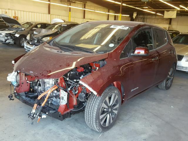 1N4BZ0CP9HC309084 - 2017 NISSAN LEAF S BURGUNDY photo 2