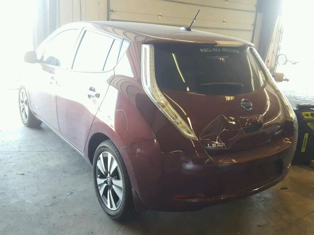 1N4BZ0CP9HC309084 - 2017 NISSAN LEAF S BURGUNDY photo 3