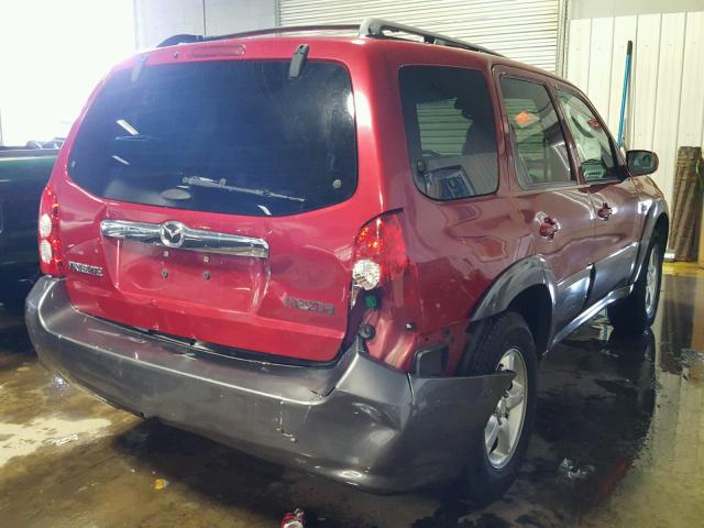 4F2CZ96155KM22316 - 2005 MAZDA TRIBUTE S MAROON photo 4