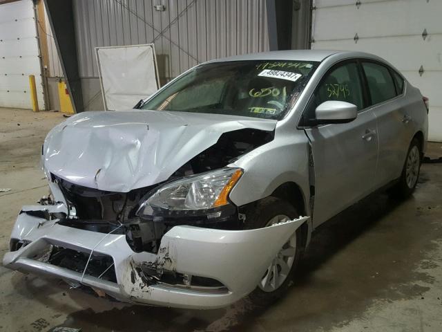 3N1AB7APXDL756501 - 2013 NISSAN SENTRA S SILVER photo 2