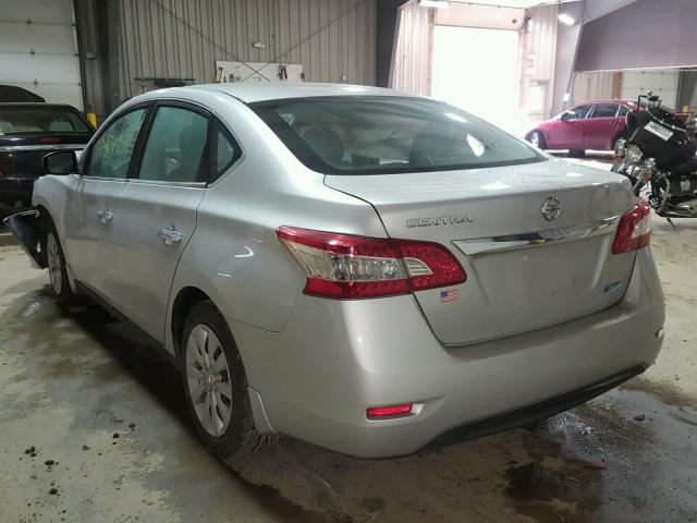 3N1AB7APXDL756501 - 2013 NISSAN SENTRA S SILVER photo 3