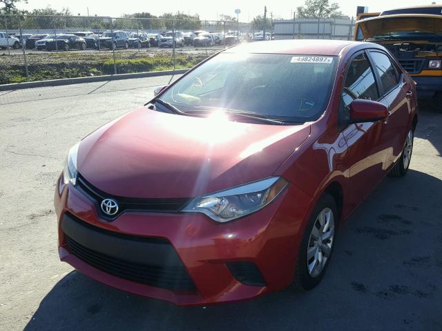 2T1BURHEXEC182966 - 2014 TOYOTA COROLLA L RED photo 2