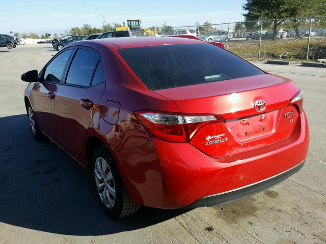 2T1BURHEXEC182966 - 2014 TOYOTA COROLLA L RED photo 3