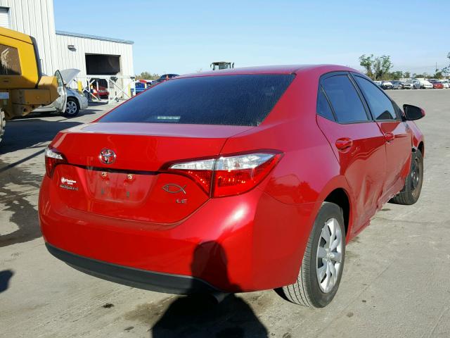 2T1BURHEXEC182966 - 2014 TOYOTA COROLLA L RED photo 4