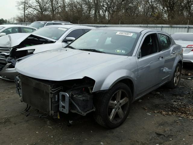 1C3CDZAB9DN741329 - 2013 DODGE AVENGER SE SILVER photo 2