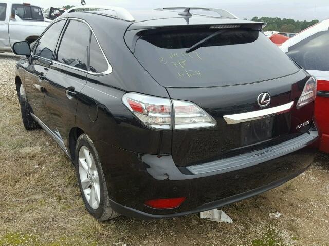 2T2ZK1BA5CC083735 - 2012 LEXUS RX 350 BLACK photo 3