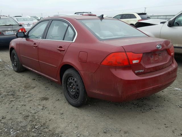 KNAGE228995317223 - 2009 KIA OPTIMA LX RED photo 3