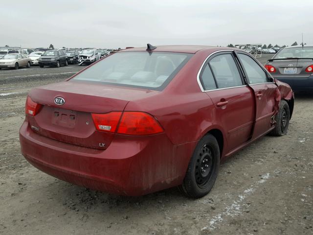 KNAGE228995317223 - 2009 KIA OPTIMA LX RED photo 4