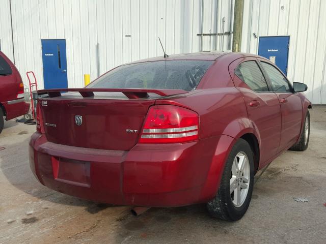 1B3LC56K78N638837 - 2008 DODGE AVENGER SX BURGUNDY photo 4