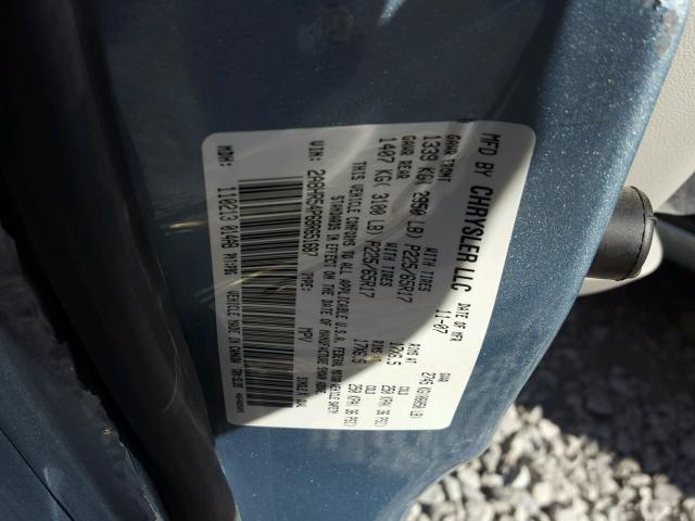 2A8HR54P68R651687 - 2008 CHRYSLER TOWN & COU BLUE photo 10