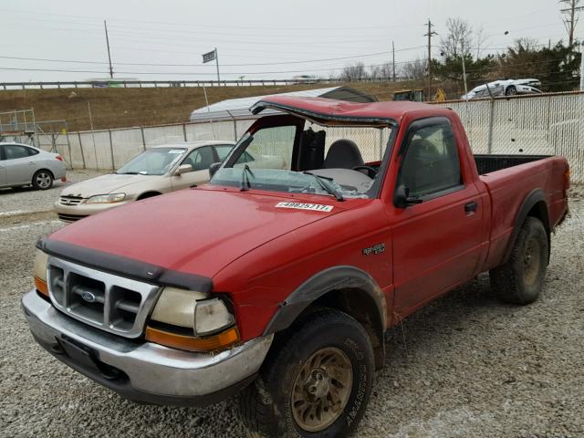 1FTYR11V8XTA22510 - 1999 FORD RANGER RED photo 2