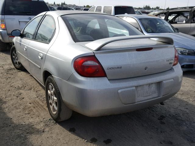 1B3ES56C43D182802 - 2003 DODGE NEON SXT SILVER photo 3