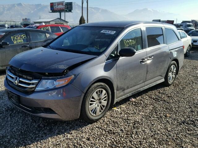 5FNRL5H24FB119195 - 2015 HONDA ODYSSEY LX GRAY photo 2