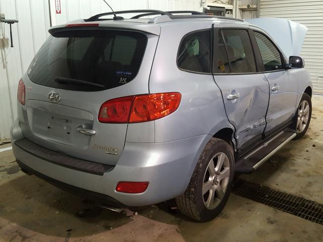 5NMSH13E27H057907 - 2007 HYUNDAI SANTA FE S BLUE photo 4